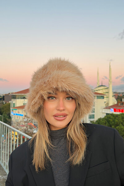 Mollycrush Πολυτελές γυναικείο καπέλο με μακριά τρίχα από τεχνητή γούνα και β...