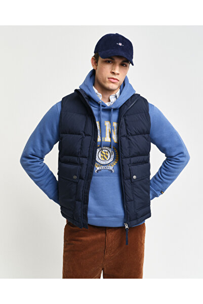 Gant Erkek Lacivert Regular Fit Dik Yaka Kapitone Yelek