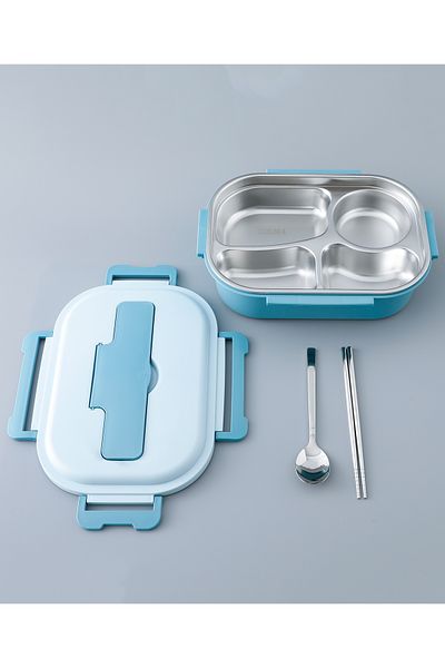 Fab N Funky Kids Oval Lunch Box - Blue