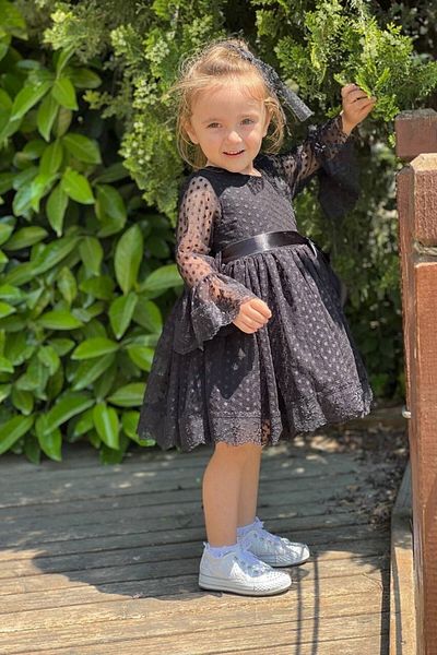 ABİYEKİDS Rochie neagra pentru bebelusi din dantela - ABY4518