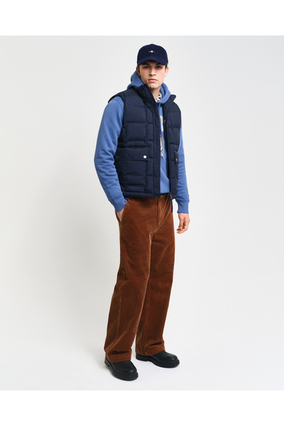 Gant Erkek Lacivert Regular Fit Dik Yaka Kapitone Yelek