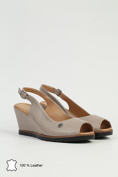 Pierre Cardin Beige Women's Leather Heeled Shoes Pck-5036