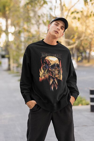 SEVBANO Design Megadeth Printed Unisex Oversized Rock Metal Sweatshirt