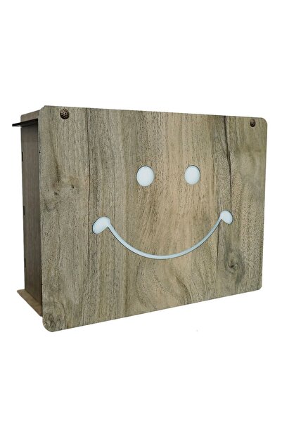 mars tasarım Modem Saklama Kutusu - 25x18x9 Cm -GÜLEN YÜZ KAPAK