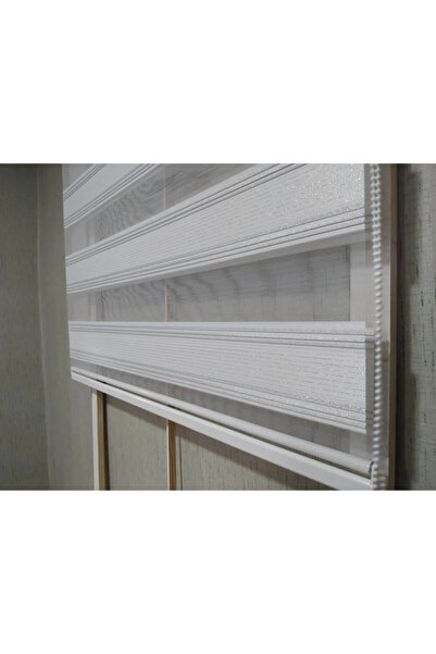 NarinLife Simli Pileli Düz Zebra Perde Gri