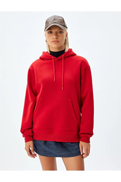 Koton 5wak10031pk 401 Rotes Damen-Jersey-Sweatshirt