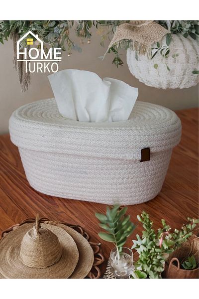 HomeTurko Καλάθι για χαρτοπετσέτα από γιούτα, θήκη για χαρτοπετσέτα Bohemian, οικιακό δώρο, τραπέζι φαγητού