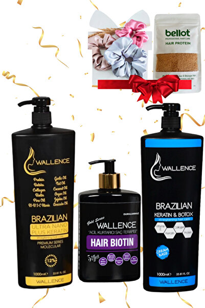 wallence Süper Saç Keratin Set Saç Protein Hediyeli
