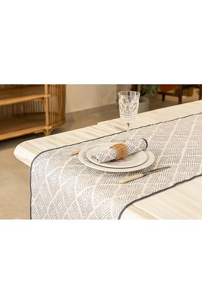 Gül Güler Vega Navy Blue Napkin - 4 Pack 45*45 cm Printed