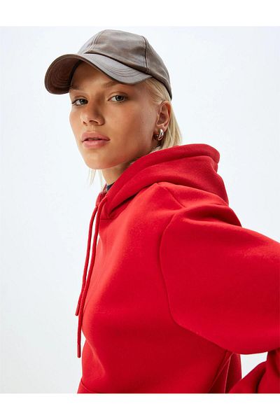 Koton 5wak10031pk 401 Rotes Damen-Jersey-Sweatshirt