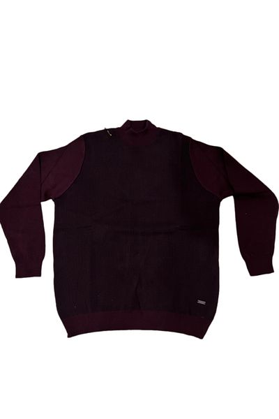 Soylu Triko Casual Fit Half Fishing Collar Patterned Large Size Quality Knitting Sweater