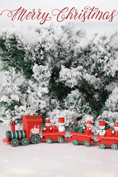 Sole Χριστουγεννιάτικο Στολίδι Διακοσμητικό Ξύλινο Χριστουγεννιάτικο Τρένο - Διακοσμητικό και Δώρο 20 cm