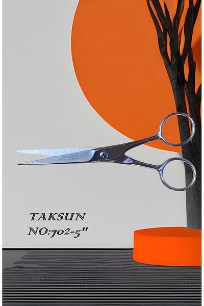 Kezban Tekstil Taksun No:702-5'' 12cm Super Barber Flat Titanium Steel Scissors