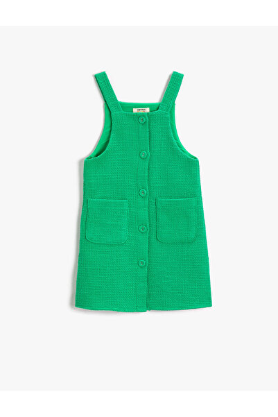 Koton Φόρεμα Gilet Pocket Λεπτομερής Βαμβακερό λουράκι με κουμπιά