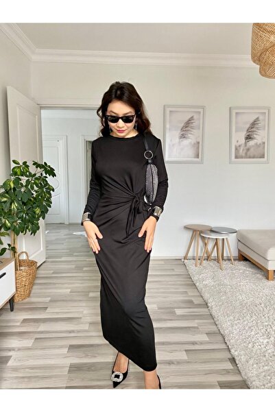 Deridün Yıldız Shoes المرأة طويلة الأكمام طاقم الرقبة الخصر عبر التعادل الجان...