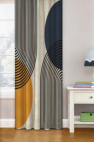 Vendini Quality Fabric, Vibrant Color Patterned Background Curtain (Size Produced, Be Atthant to Size)