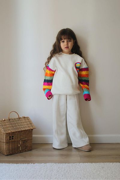 My Kids Wear Set de sus și de jos cu imprimeu din dantelă pentru fete