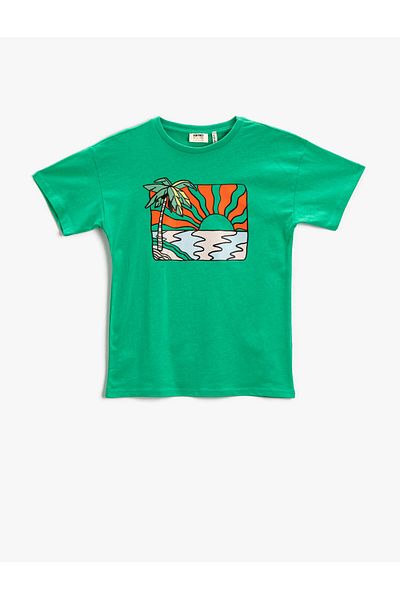Koton Printed T-Shirt Short Sleeve Crew Neck Cotton