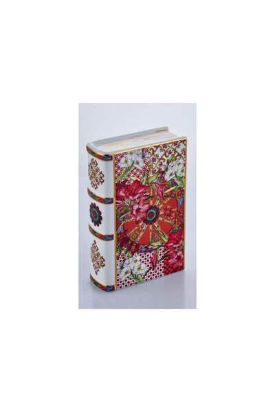 LAMEDORE Lilyum Desenli Büyük Dekoratif Kitap 12.5x5.2x19.5cm