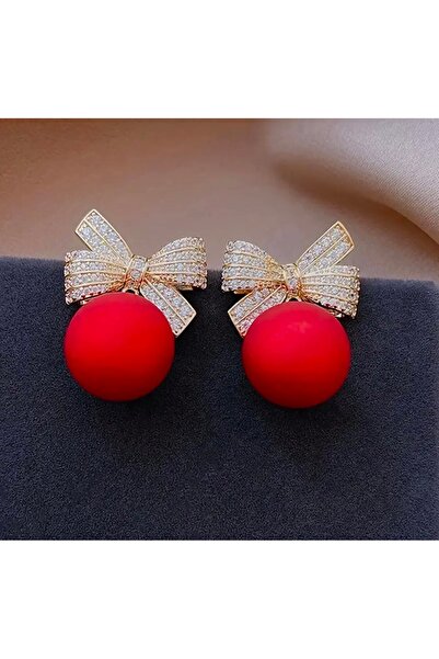 Store Kırmızı Yeni Yıl Küpesi Sevgililer Günü Hediyesi