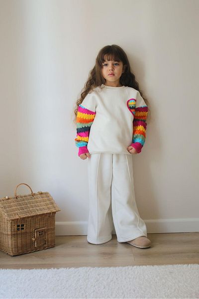 My Kids Wear Set de sus și de jos cu imprimeu din dantelă pentru fete