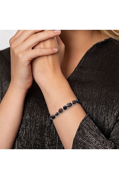 Tesbihane Macrame Braided Natural Cut Lal Natural Stone Women's Bracelet