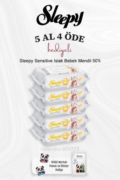 Sleepy Rosie Cotton Wet Baby Wipes - 50 Pack, Buy 5 and Pay 4