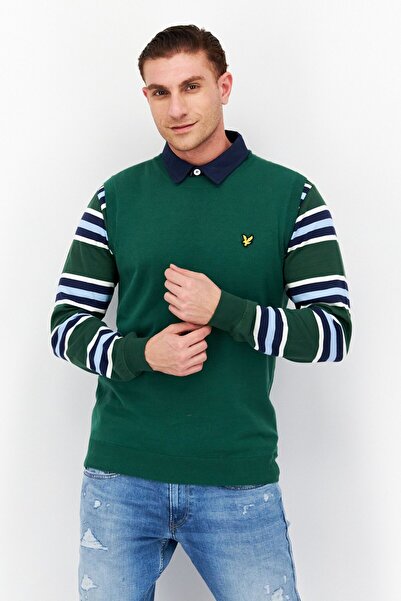 Lyle & Scott Men Sleeveless Brand Logo Sweater Vest, Green