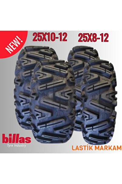 Billas ÖN ARKA 4 ADET TAKIM 25X8-12 / 25X10-12  6 KAT BL780 TL-DUBLEKS-SUPAP HEDİYELİ-ATV LASTİKLERİ-2024