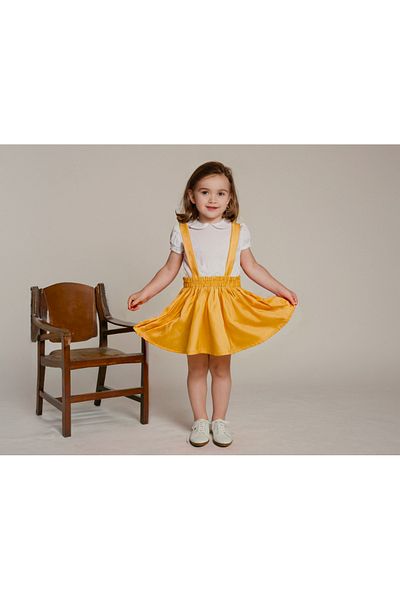 Moda Lina Baby Girl's Solid Color Strap Dress