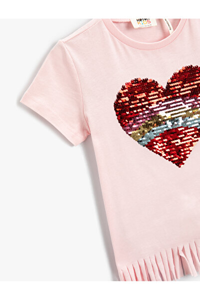 Koton Kétoldalas flitteres, bojtos rövid ujjú pamut póló