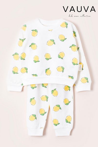 Vauva Pajama Set Long Sleeve Printed Girls Boys Baby Kids Sleepwear Set