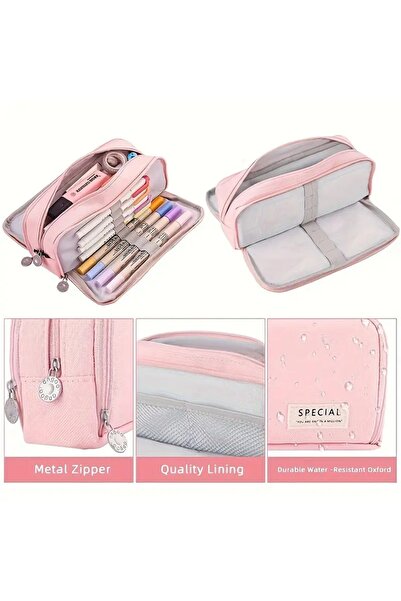 GlassySKY İlkokul Ortaokul Lise Öğrenci Büyük Kapasite Kalem Kutu Kalemlik (Kalem Aksesuarlar Dahil Değildir)