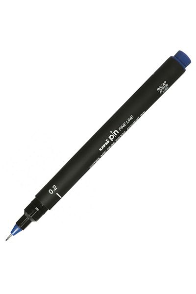 UNİ-BALL Uni-Ball Blue Fine Line Acrylic Drawing Pen - Pin with 0.2 mm Tip
