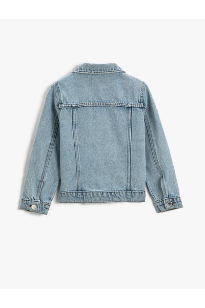 Koton Denim Jacket Cotton Flap Double Pockets