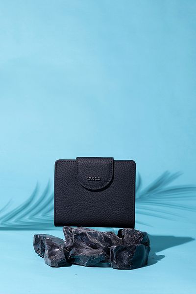 Grande 2818 Model - Genuine Leather Black Women's Wallet Flother