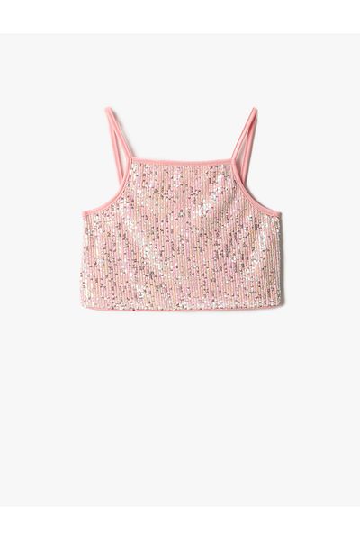 Koton Mit Pailletten besticktes Crop-Top mit Trägern