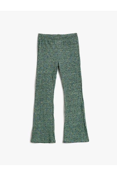 Koton Soft Textured Spanish Leg Leggings - Elastic Waist Trousers