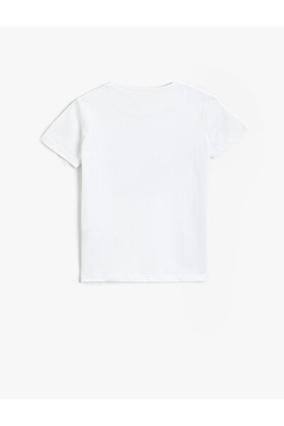 Koton Ataturk Αμφίδρομη παγιέτα με κεντημένη μπλούζα με κοντό μανίκι βαμβακερή λαιμόκοψη