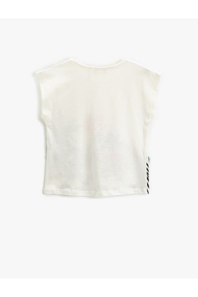 Koton Tricou lejer fără mâneci, cu decolteu rotund, cu aplicație imprimată cu zebre