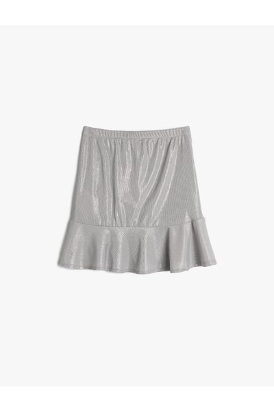 Koton Μίνι φούστα Glittery Frilled Gathered Elastic Μέση