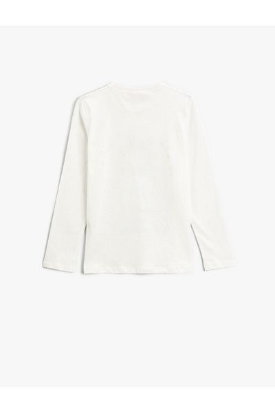 Koton Tricou cu mânecă lungă, bumbac, cu mânecă lungă, imprimat cu unicorn
