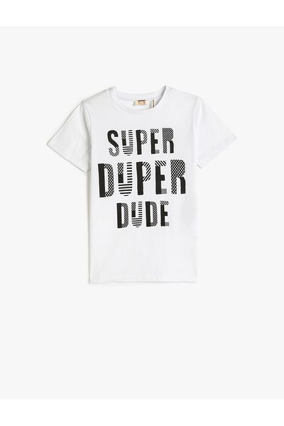 Koton T-Shirt Printed Short Sleeve Crew Neck Cotton