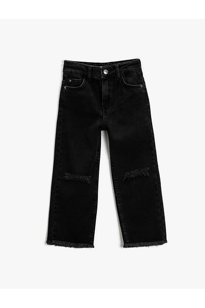 Koton Wide Leg Jeans with Pockets and Ripped Detail - Wide Leg Jean
