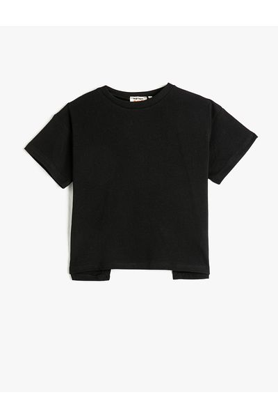 Koton Tricou pentru fetiță negru simplu 3skg10123ak