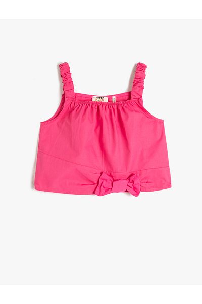 Koton CottonCropBlouse - with Straps and Bow Detail