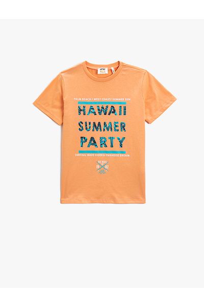 Koton Printed Short Sleeve T-Shirt Crew Neck Cotton