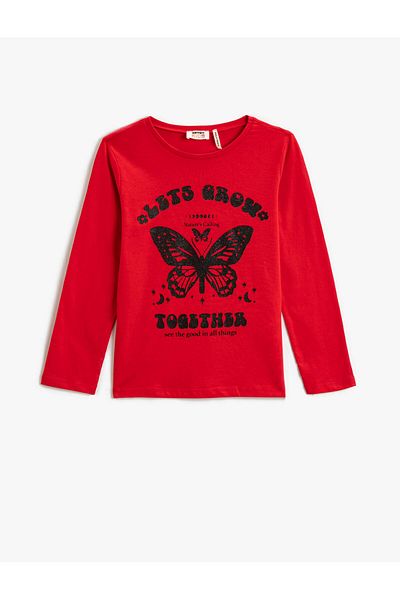 Koton Printed Long Sleeve T-Shirt Cotton