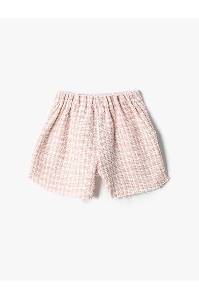 Koton Tweed Shorts Pocket Cotton Buttoned