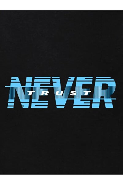 Marco Fresco Μαύρο ανδρικό σετ αθλητικών κοστουμιών oversized Basic με κουκούλα i Never Trust με τύπωμα από βαμβάκι